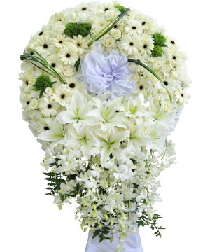 Vòng hoa chia buồn tại Hà Nội - Hạt trắng